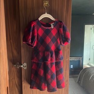 Plaid Red and Blue Kids Dress